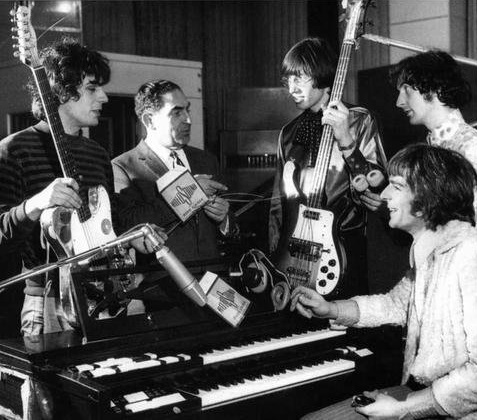 Pink Floyd in the studio in the 1960s before David Gilmour joined the band
