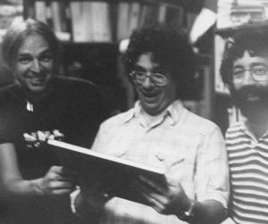 Richard Factor, engineer Jeff Sasmor, and Tony Agnello in the Eventide Halcyon Days